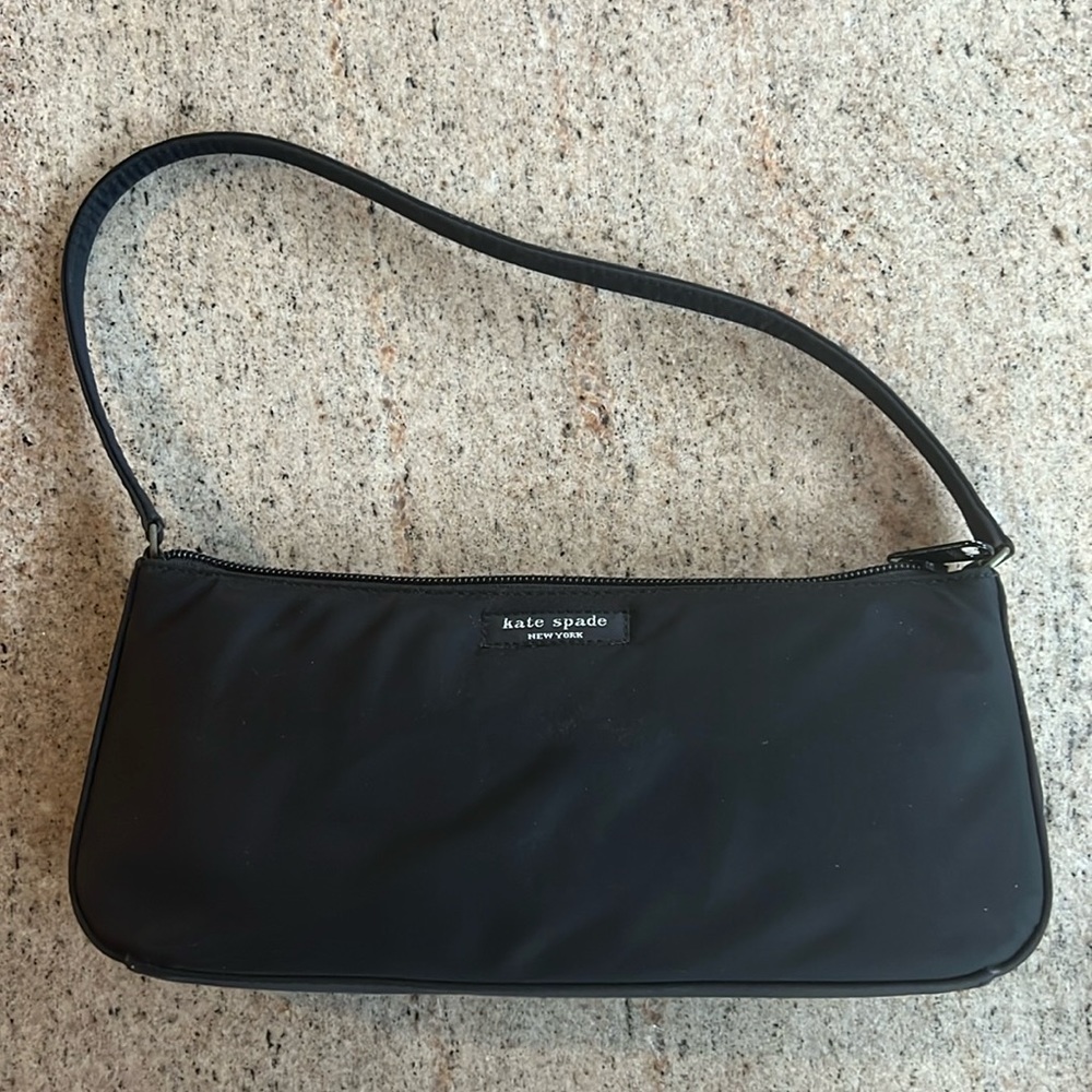 Kate Spade black nylon mini bag-10" w x 4 1/2 h